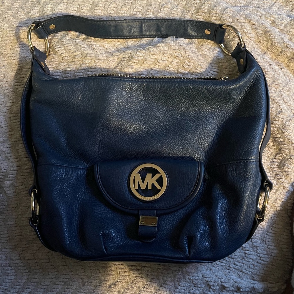 Michael Kors blue handbag 11x13 some wear